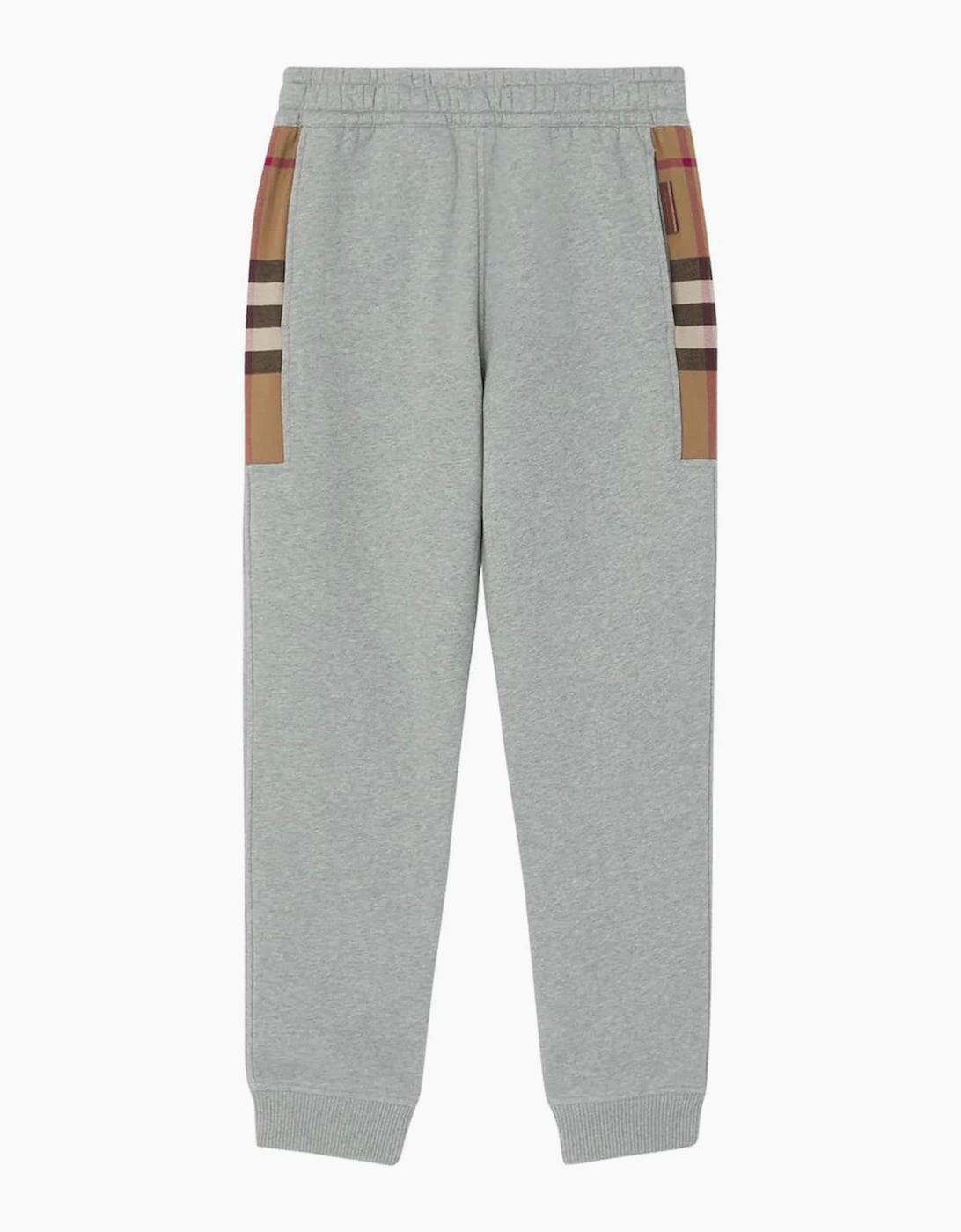 Men's Burberry Check Panel Jogging Pants Grey - Size: 37/36/32/42/Regular