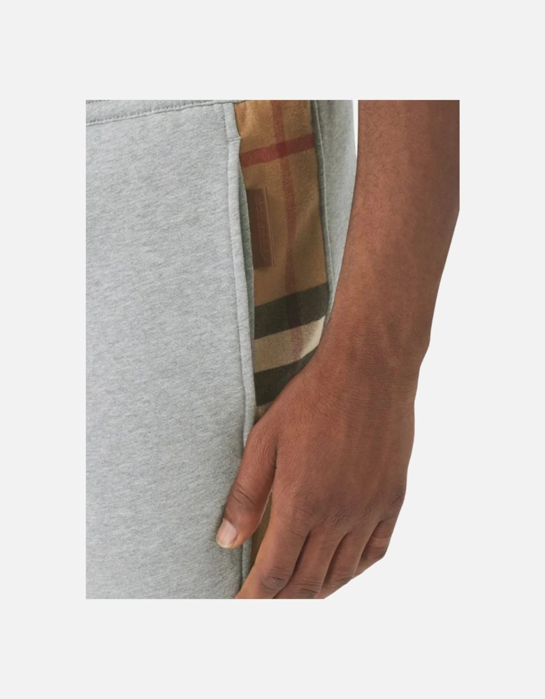 Check Panel Jogging Pants Camel Gray