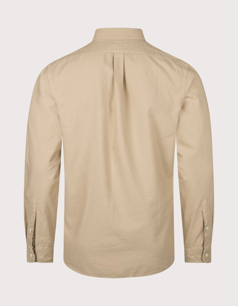 Slim Fit Long Sleeve Garment-Dyed Oxford Shirt