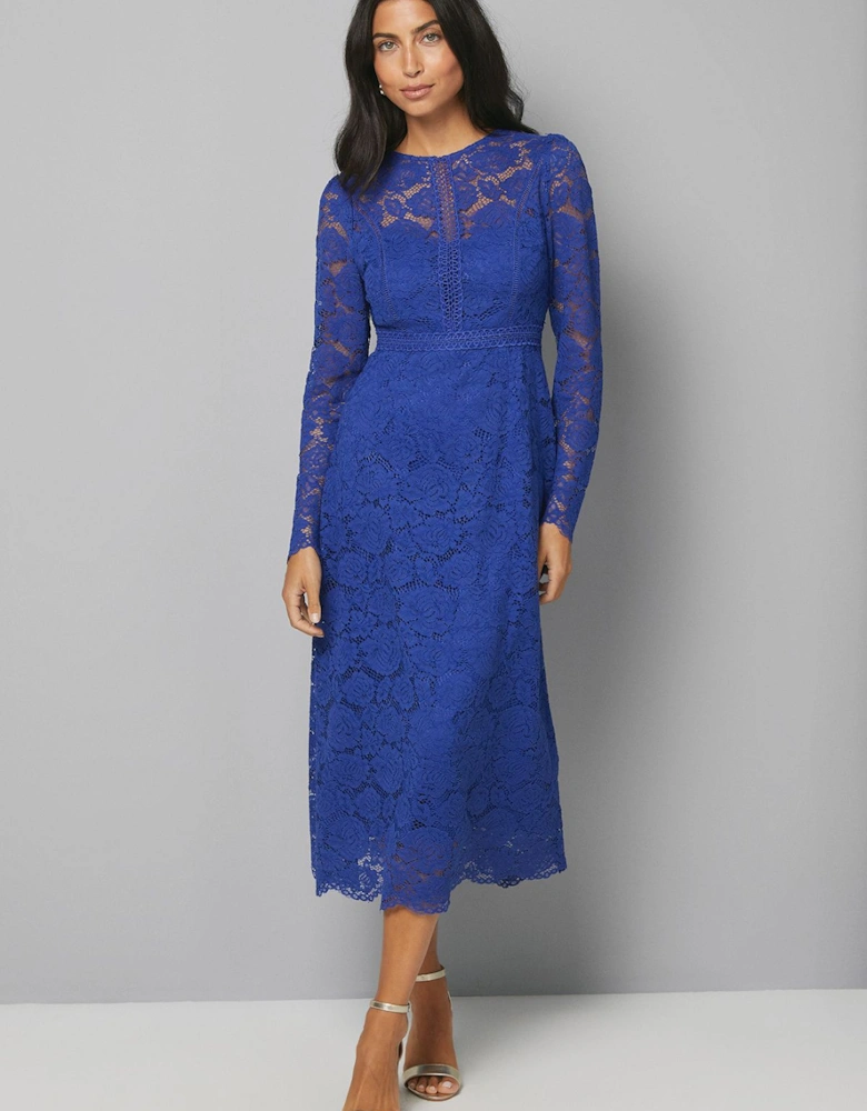 Lace Fit And Flare Midi Dress