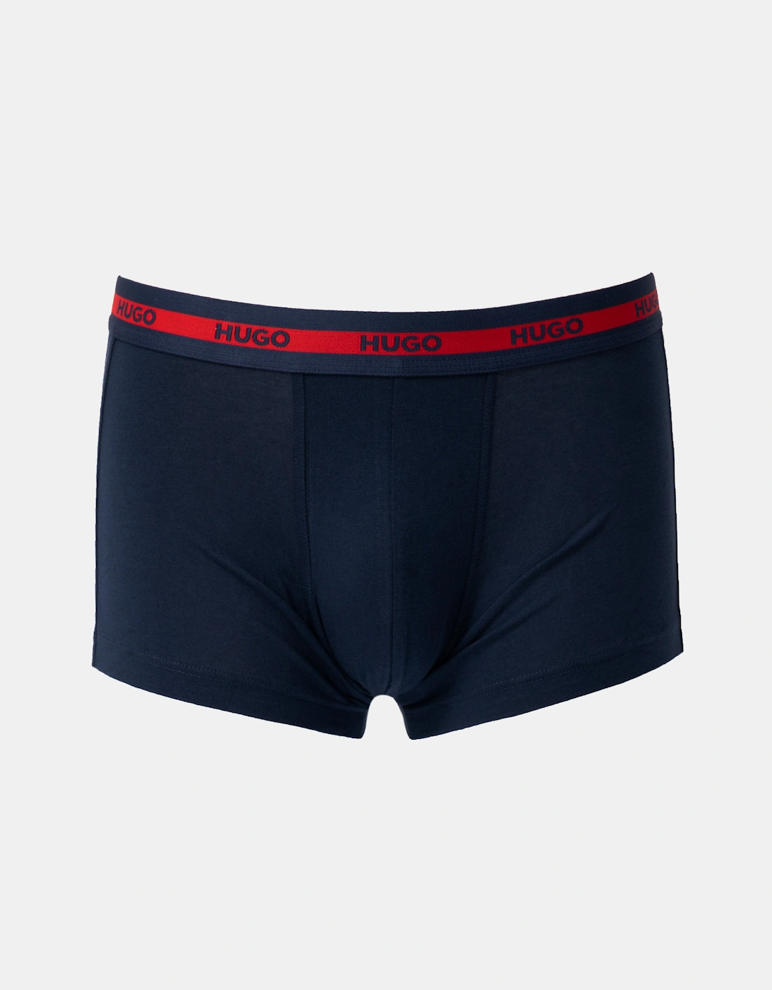 HUGO Planet 3-Pack Stretch-Cotton Logo Waistband Trunks - Navy 411