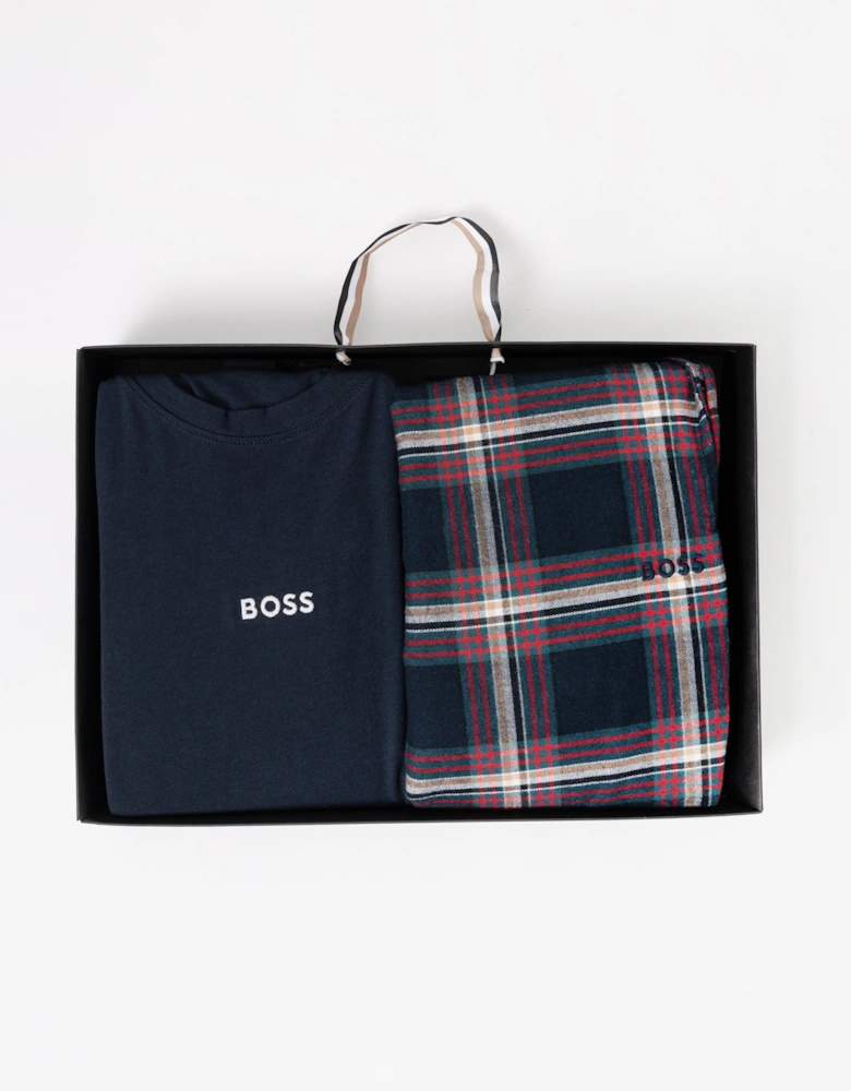 BOSS Orange Mens Holiday Long Pyjama Set - Open Blue 460