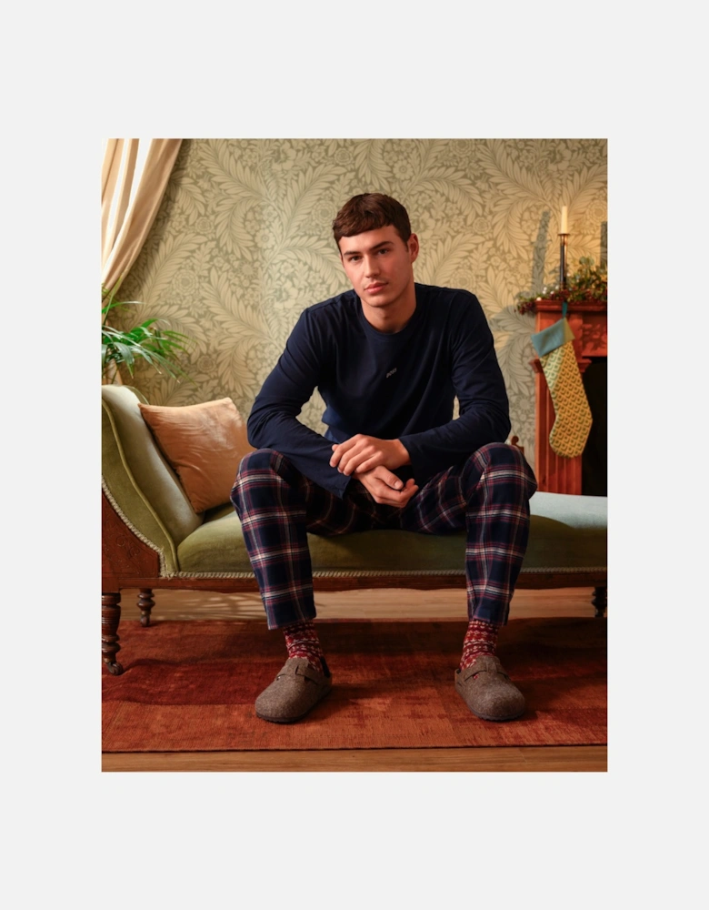 BOSS Orange Mens Holiday Long Pyjama Set - Open Blue 460