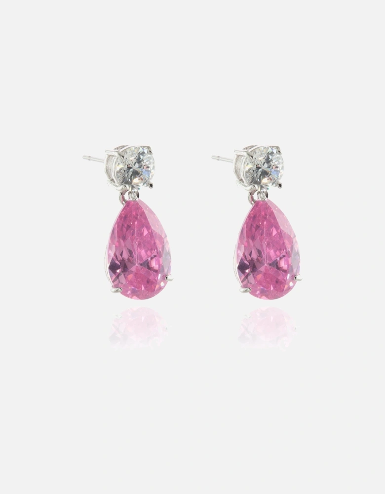 Shade Silver Pink Drop Earrings