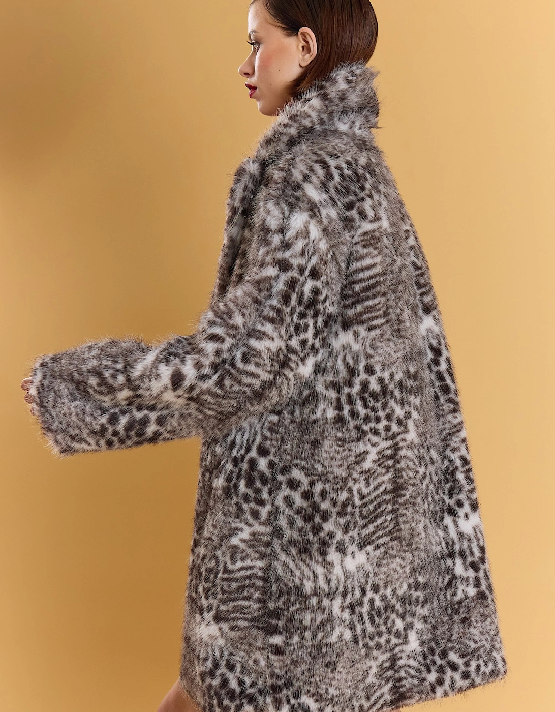 Animal Print Faux Fur Coat