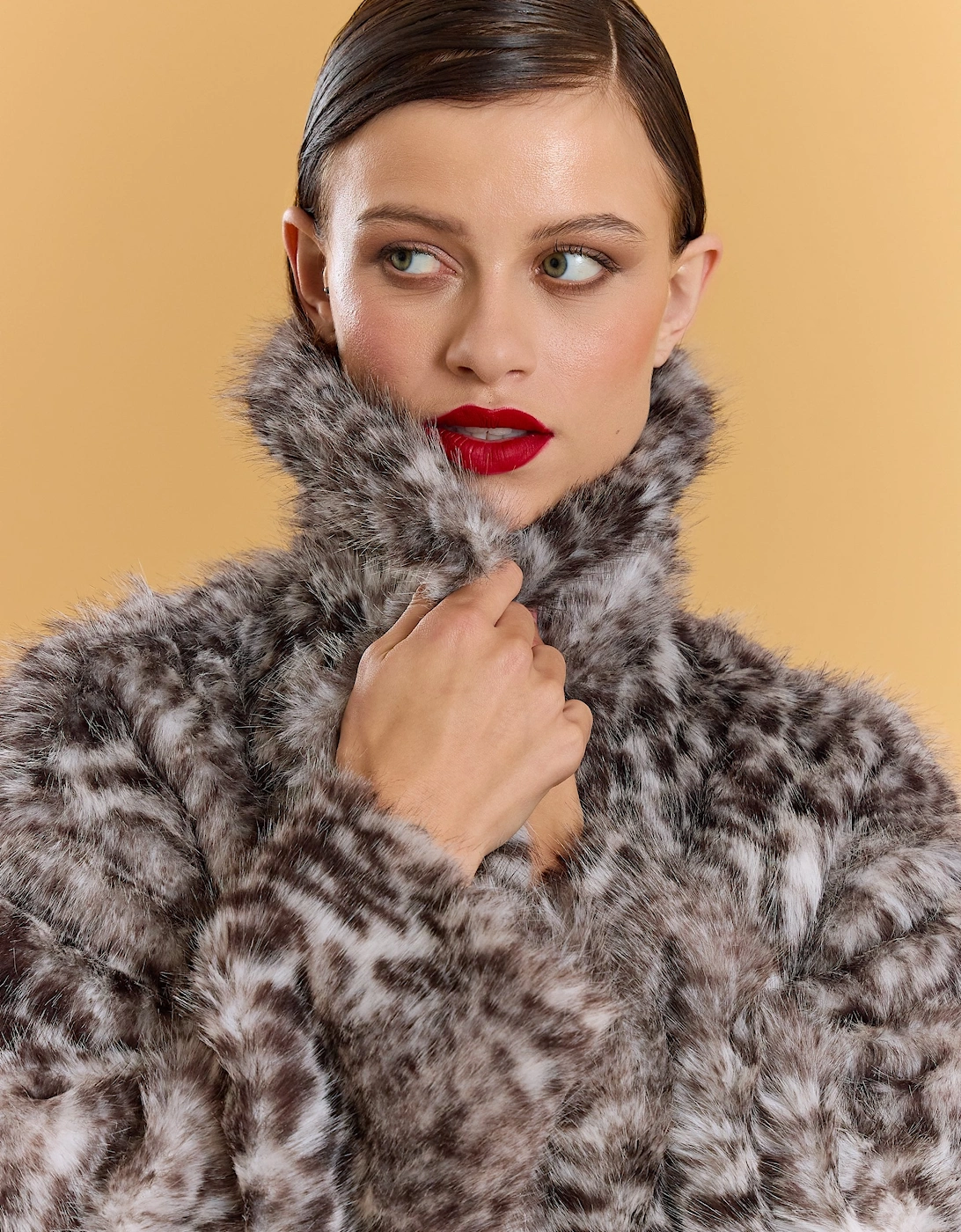 Animal Print Faux Fur Coat