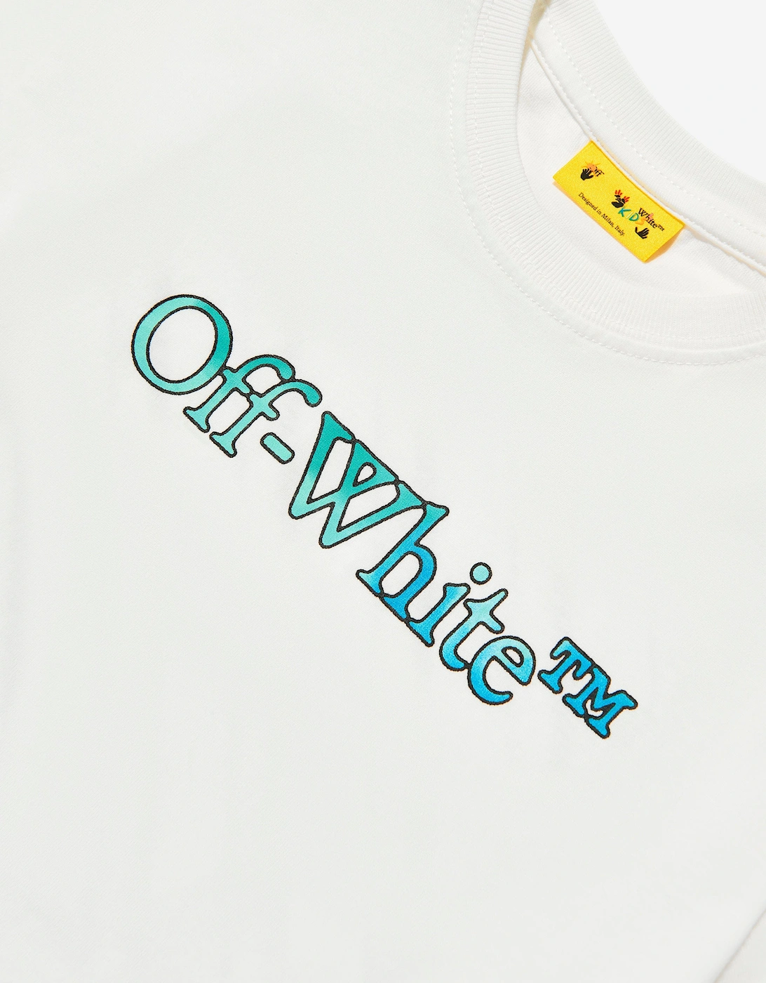 Kids Diagonal Watercolour T-Shirt in White