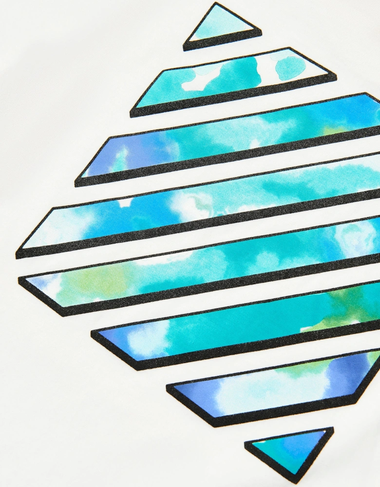 Kids Diagonal Watercolour T-Shirt in White