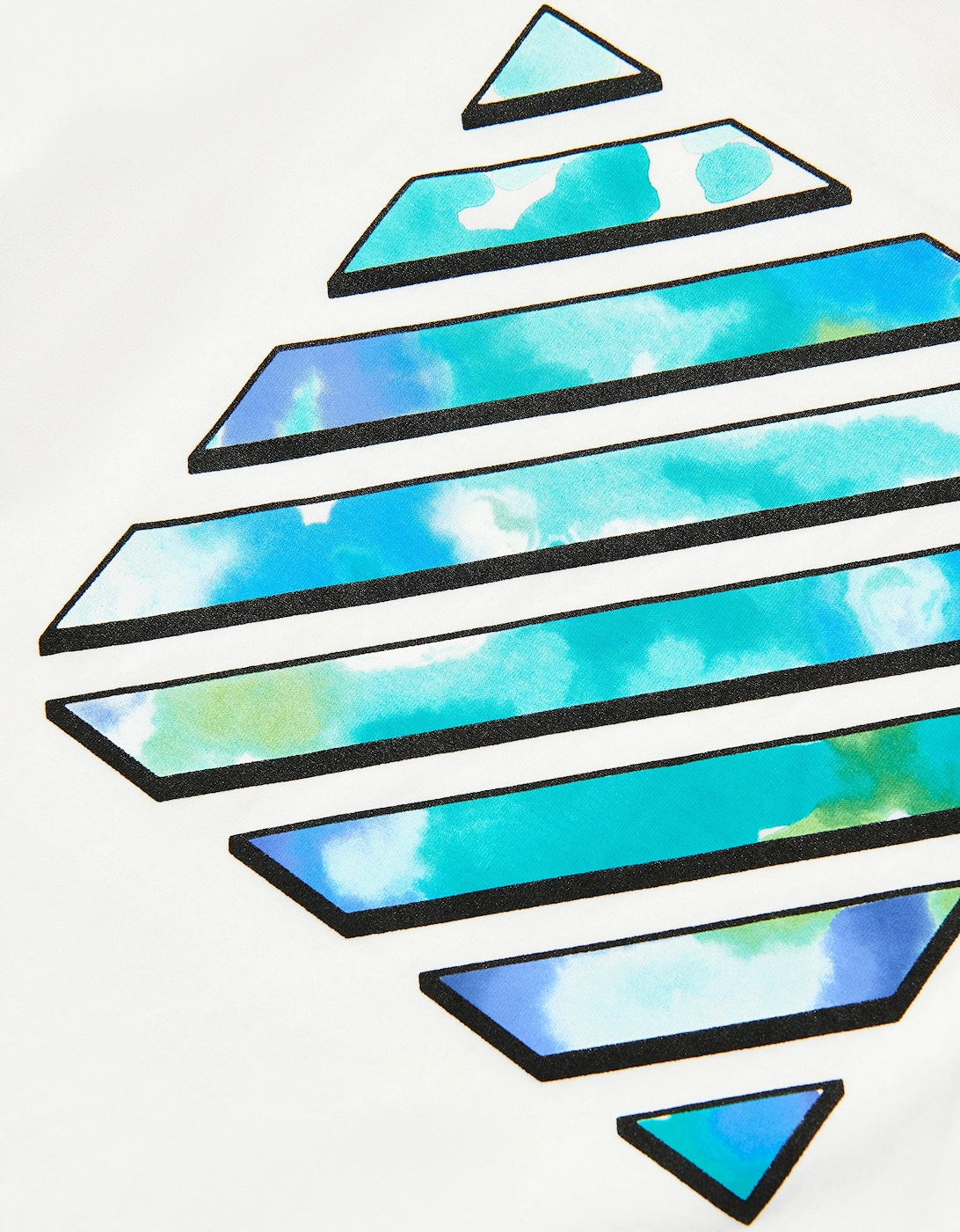 Kids Diagonal Watercolour T-Shirt in White