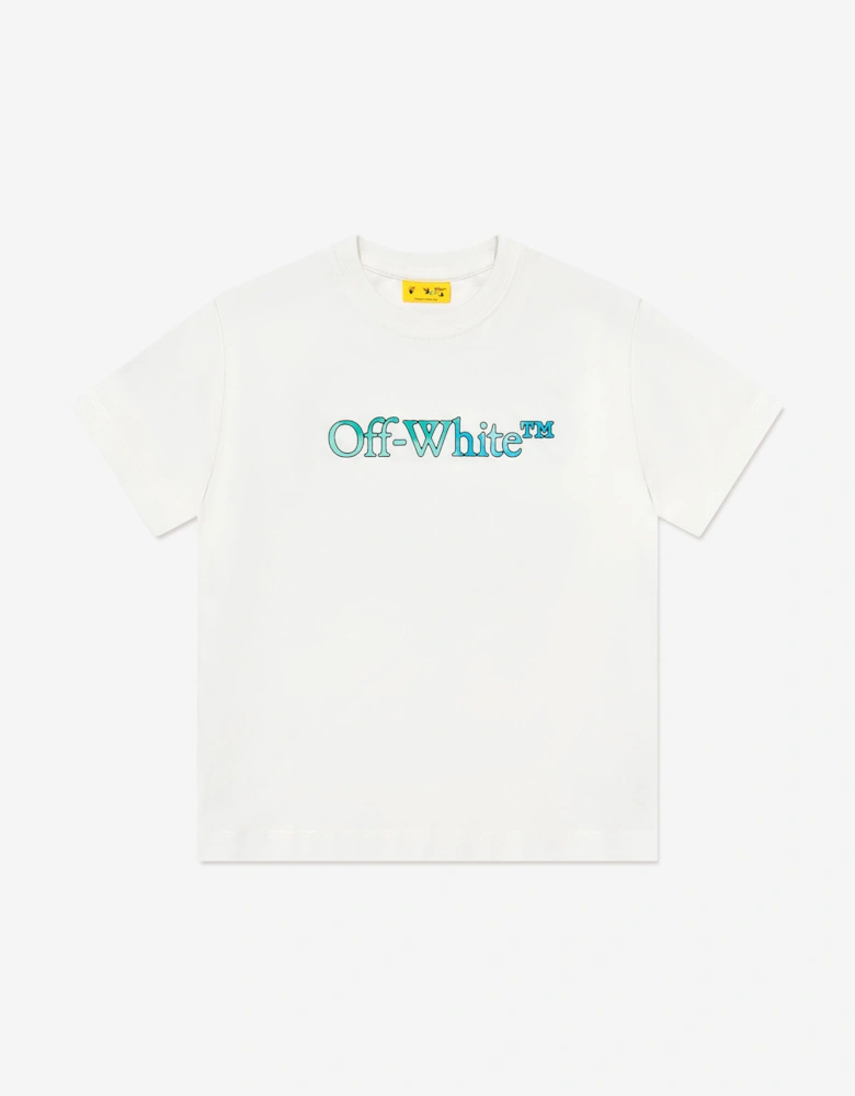 Kids Diagonal Watercolour T-Shirt in White