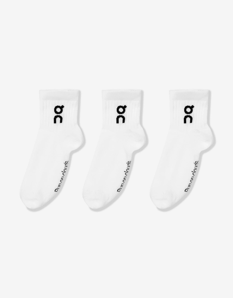 Running Kids Logo 3 Pack Socks Set in White