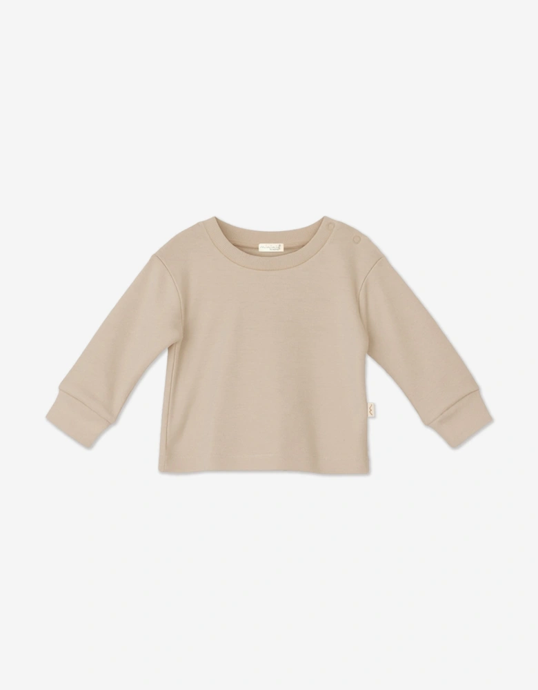 Baby Organic Cotton Trouser Set in Beige