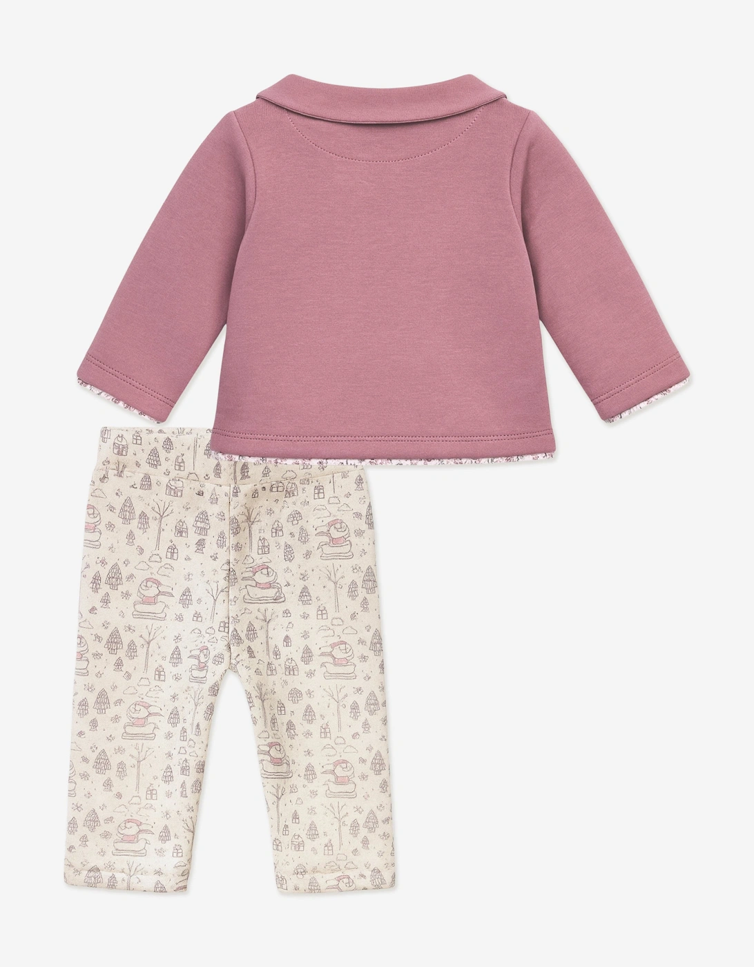 Baby Girls Cardigan and Trouser Set in Pink