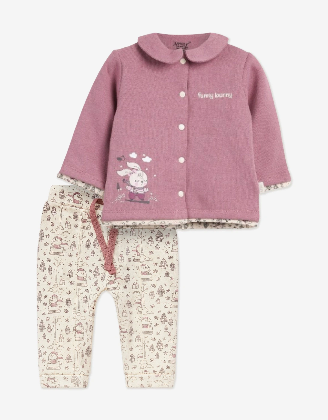 Baby Girls Cardigan and Trouser Set in Pink, 3 of 2
