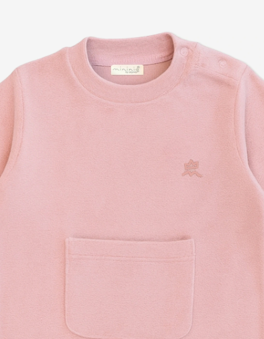 Baby Girls Cotton Fleece Romper in Pink