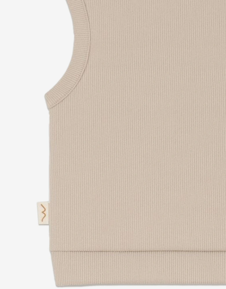 Baby Organic Cotton Vest in Beige