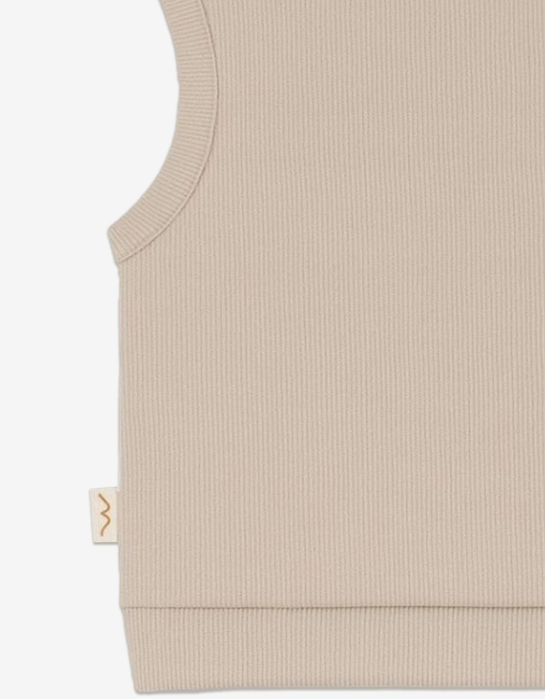 Baby Organic Cotton Vest in Beige