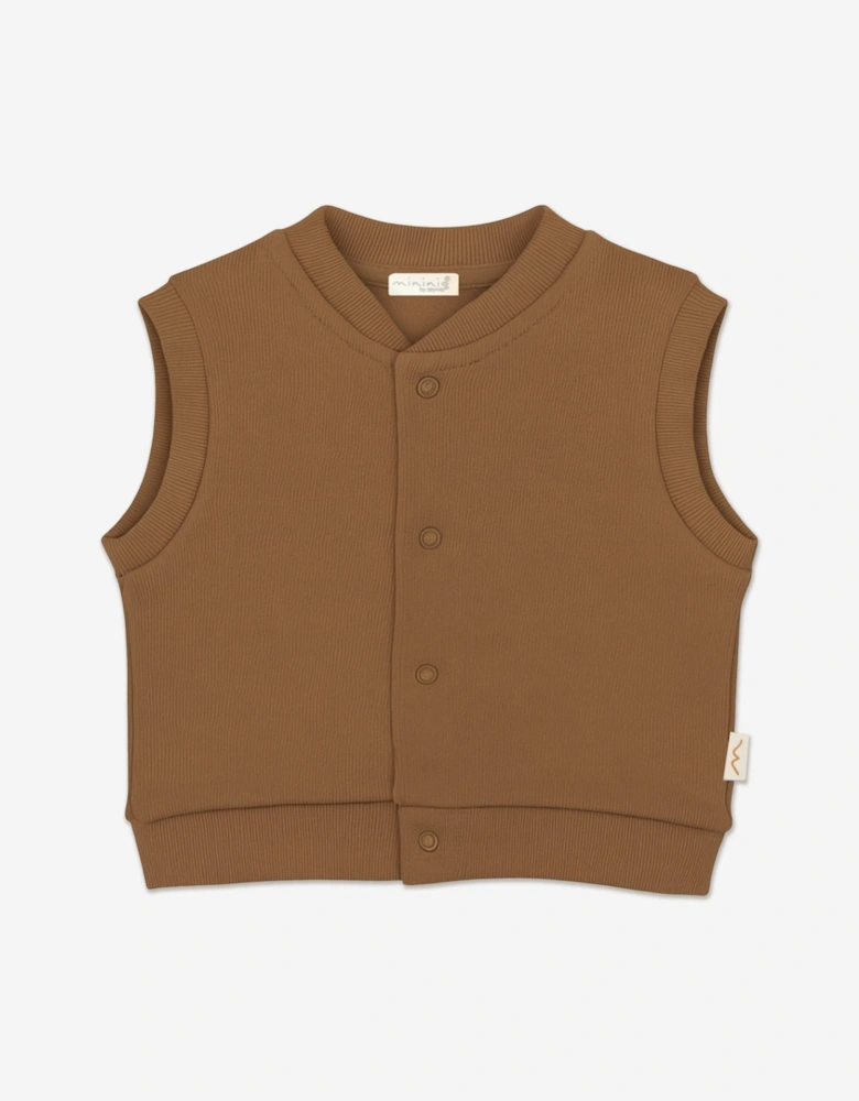 Baby Organic Cotton Vest in Brown