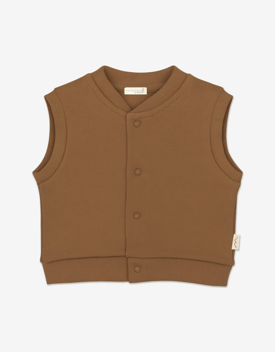 Baby Organic Cotton Vest in Brown, 5 of 4