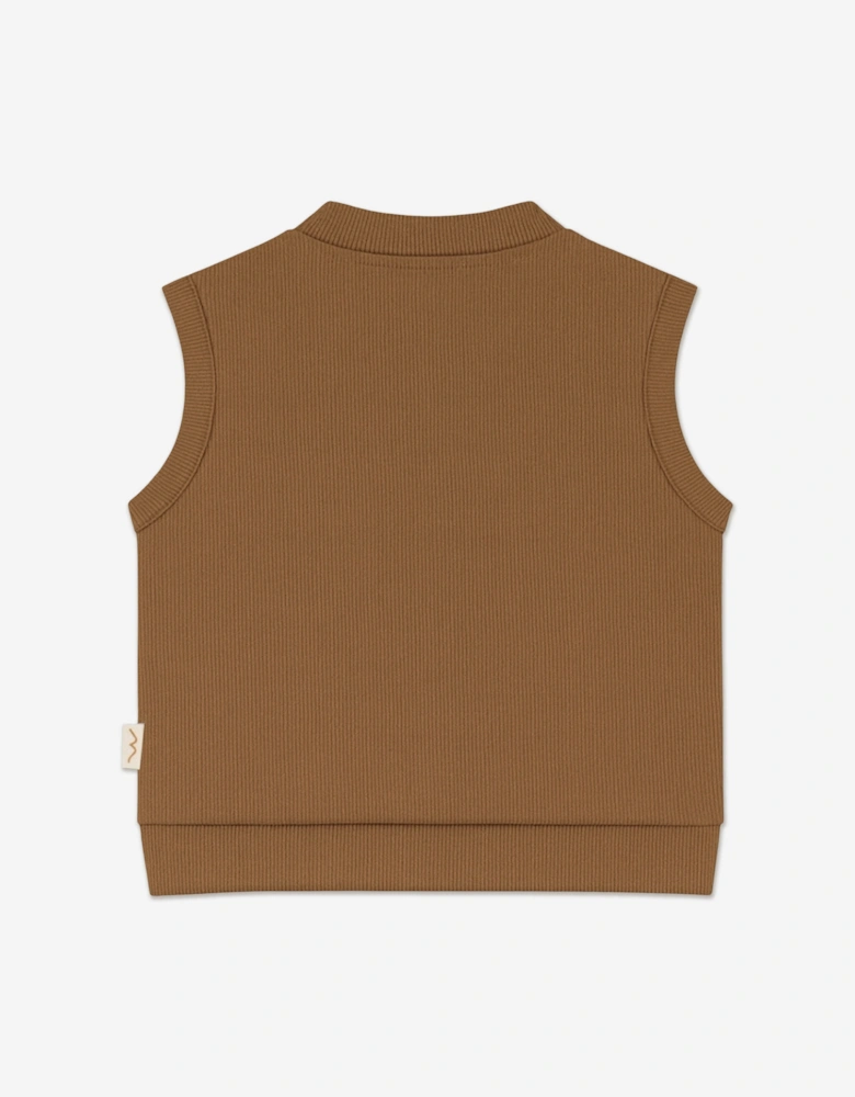 Baby Organic Cotton Vest in Brown