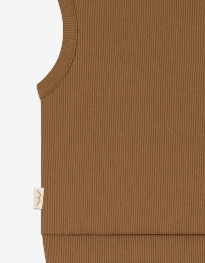 Baby Organic Cotton Vest in Brown