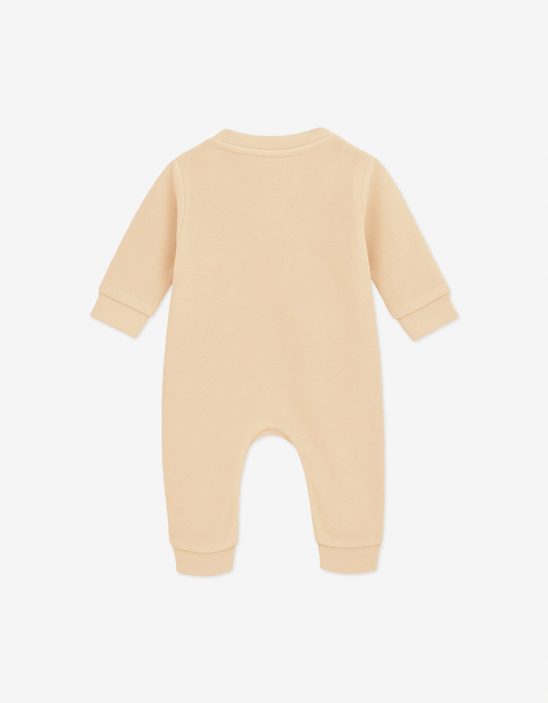 Baby Cotton Fleece Romper in Beige