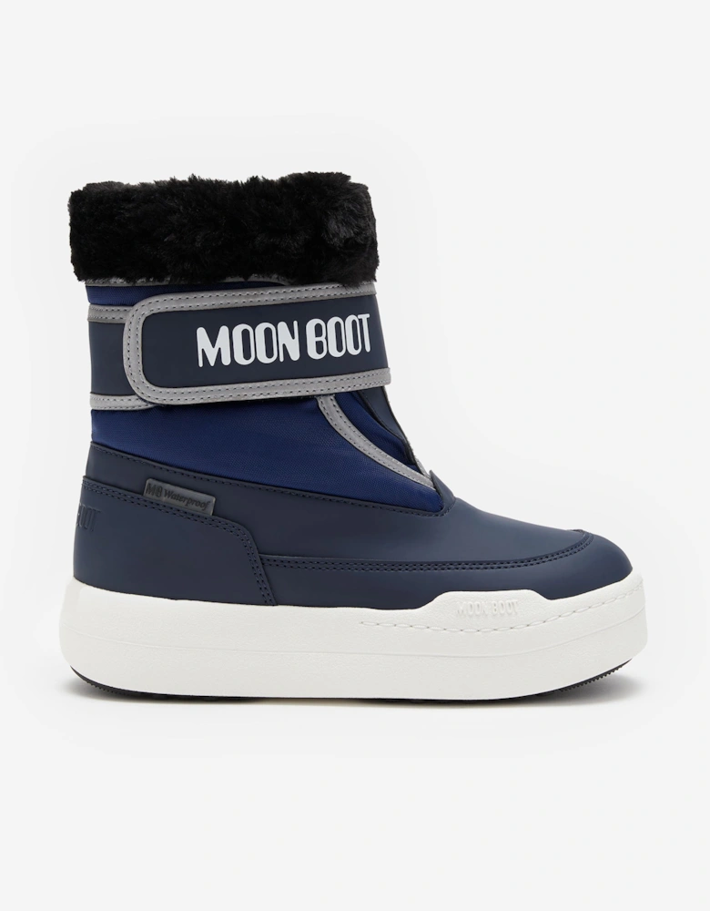 Moon Boot Boys JR Park Strap Boots in Blue