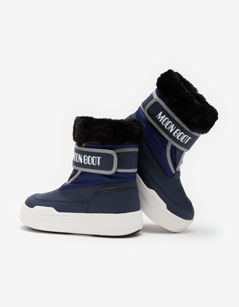 Moon Boot Boys JR Park Strap Boots in Blue