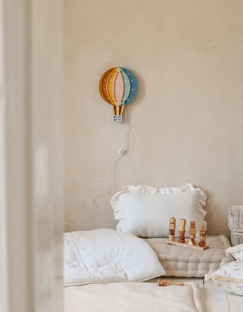 Little Lights Hot Air Balloon Lamp in Multicolour (39x27.5x5.5 cm)