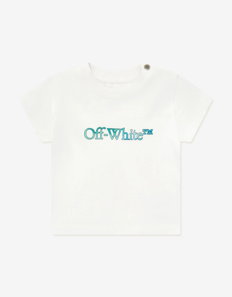 Baby Boys Bookish Watercolour T-Shirt in White