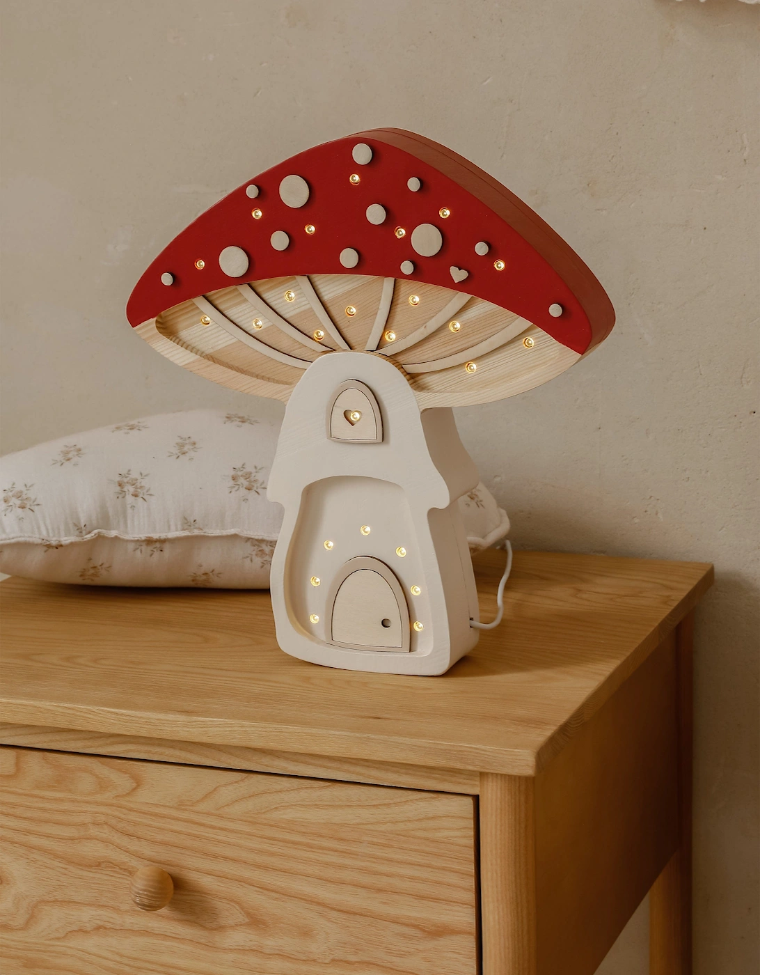 Mushroom Lamp in Red (31.5x29x5.5 cm)