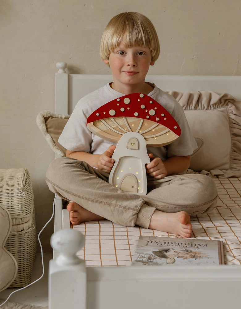 Mushroom Lamp in Red (31.5x29x5.5 cm)