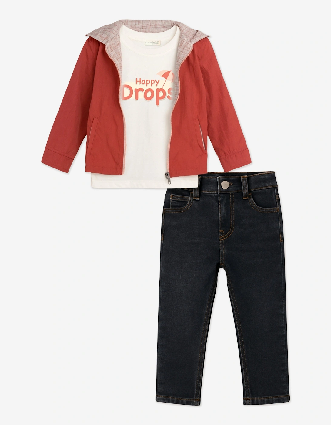 Boys 3 Piece Outfit Set in Red, 8 of 7