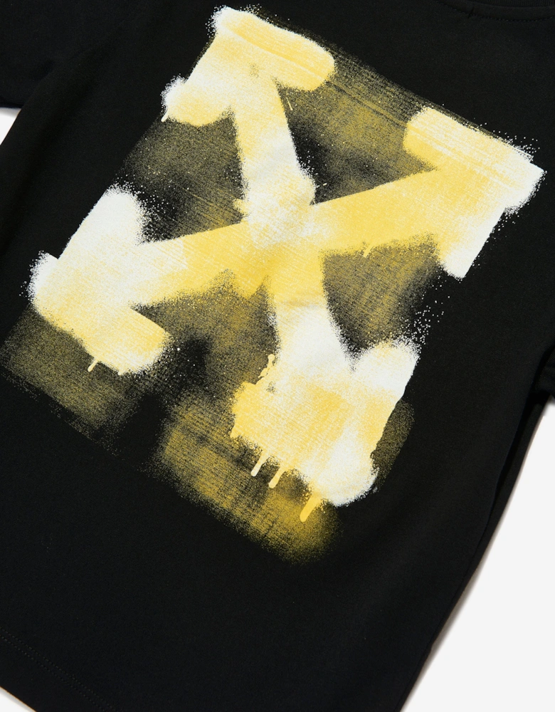 Kids Arrow Spray T-Shirt in Black