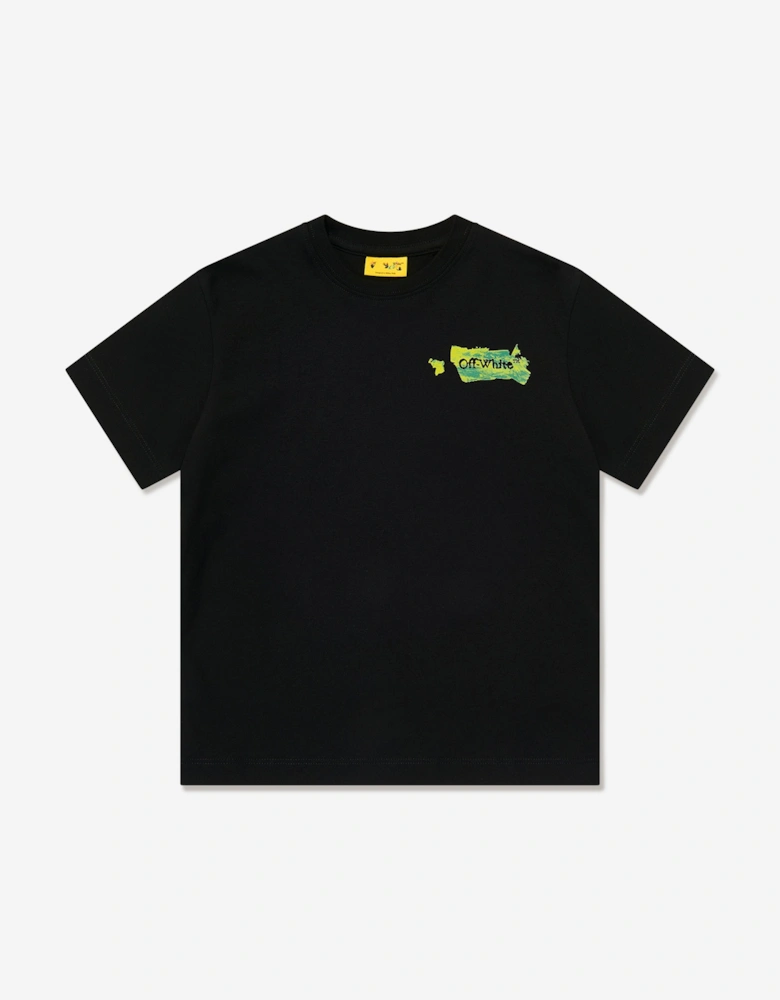 Boys Arrow Acrylic T-Shirt in Black