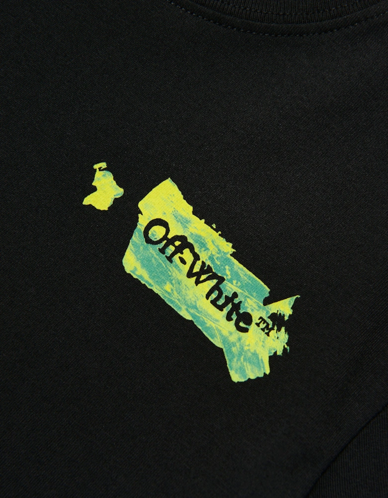 Boys Arrow Acrylic T-Shirt in Black