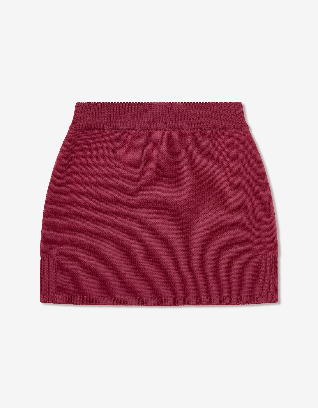 Girls Wool Knit Logo Skirt in Red