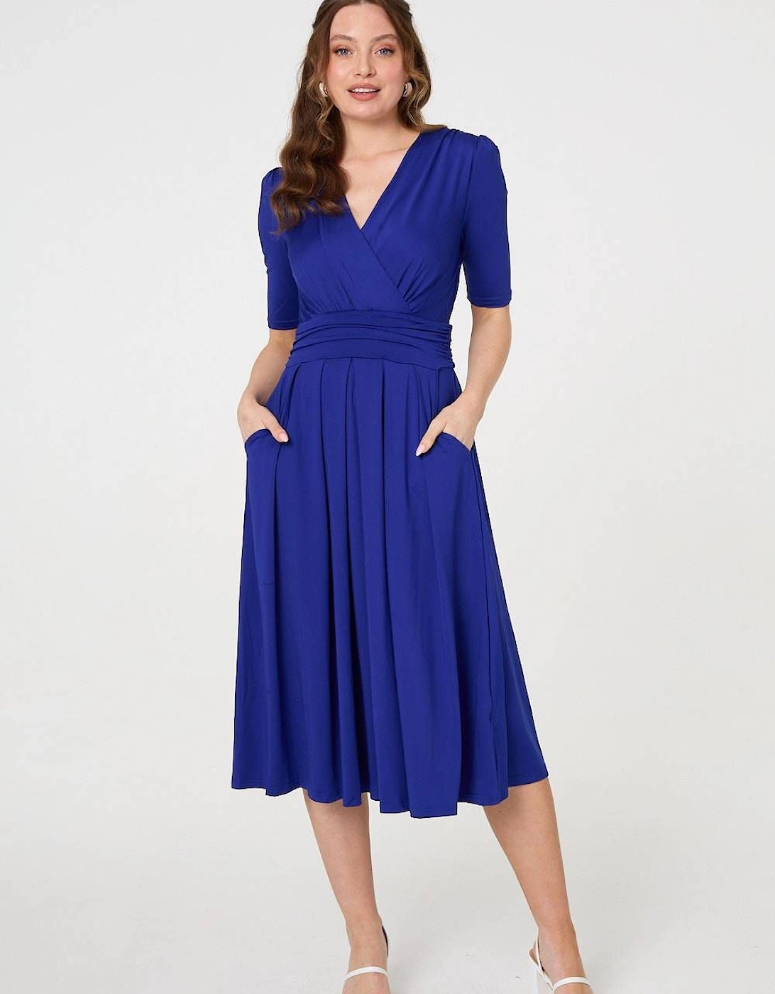 Ruched Waist Jersey Wrap Dress, 2 of 1