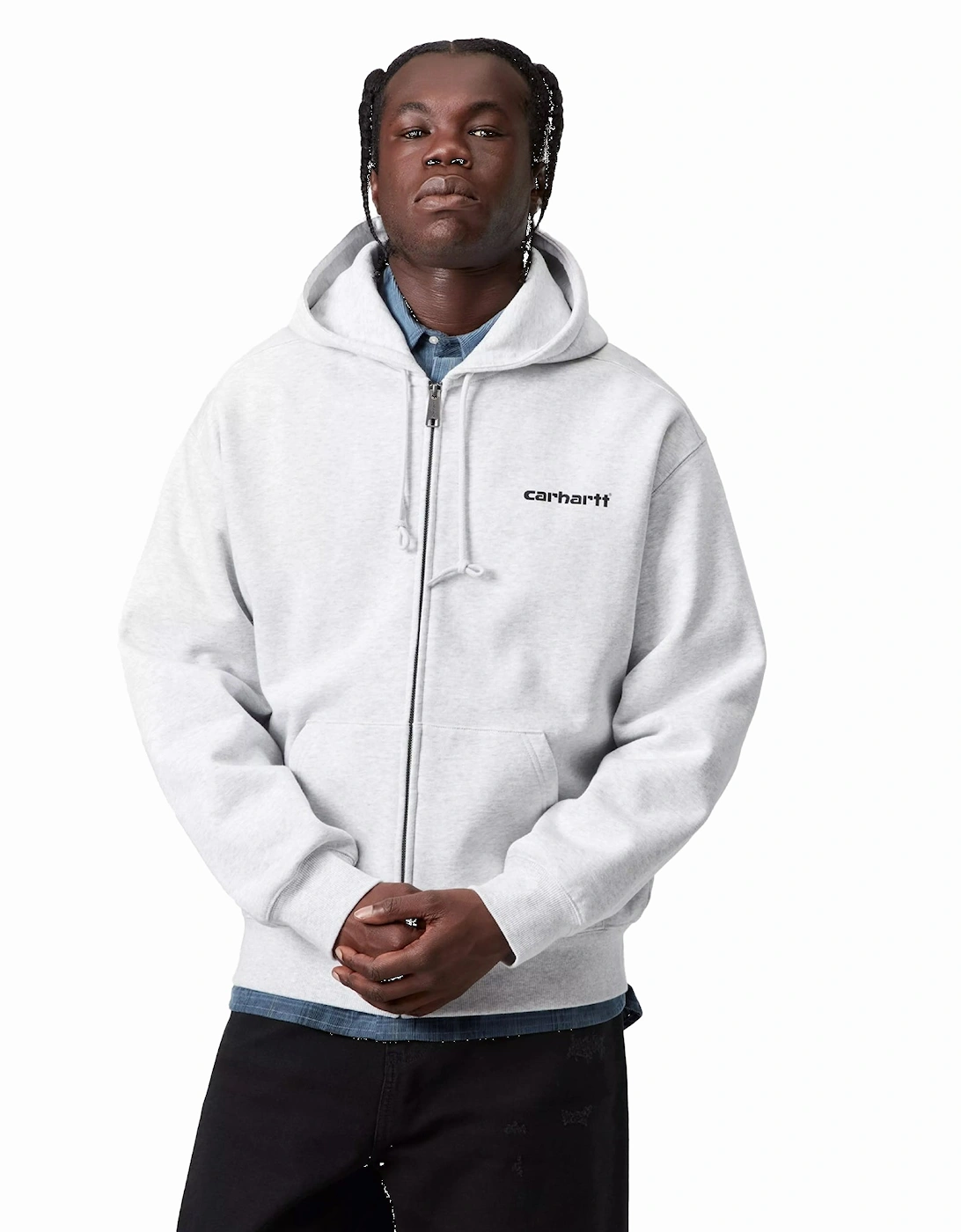 Hooded Archive Lines Sweatshirt Jacket Ash Heather