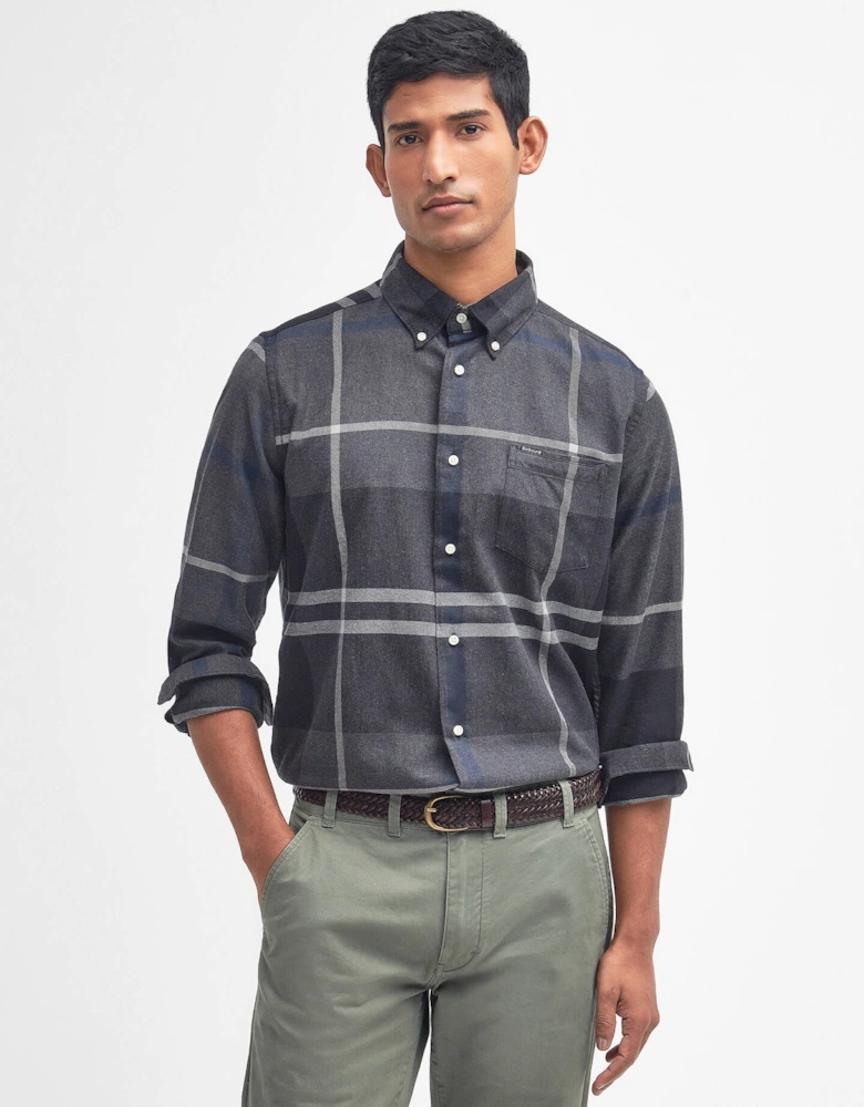 Dunoon Tailored Tartan Shirt - Graphite Black