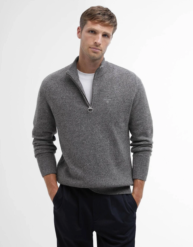 Tisbury Half Zip Knitted Jumper - Classic Grey