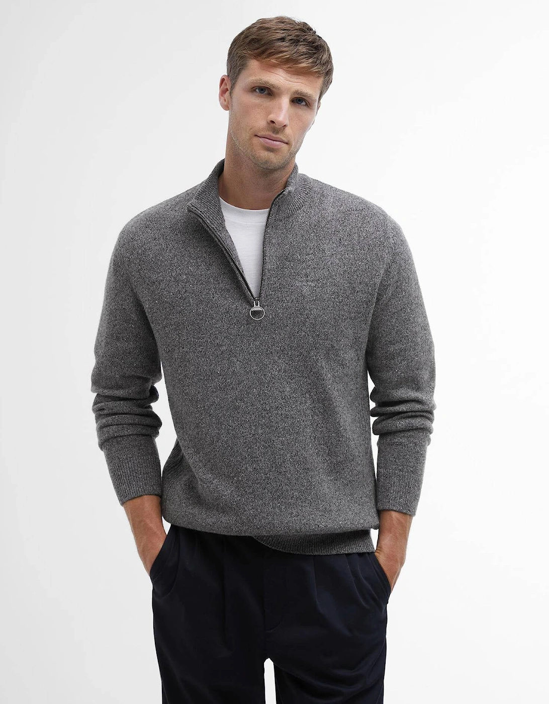 Tisbury Half Zip Knitted Jumper - Classic Grey, 2 of 1
