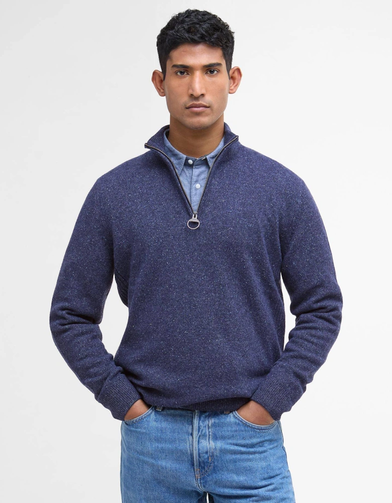 Tisbury Half Zip Knitted Jumper - Deep Blue