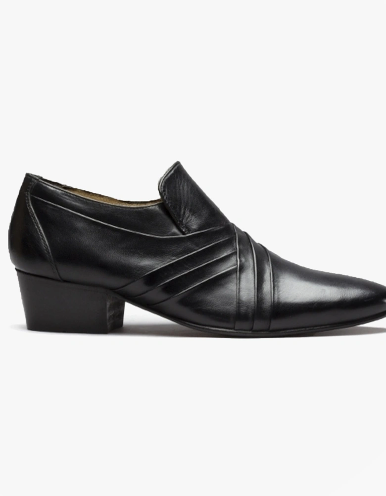 Club Cubano LUIGI Mens Leather Cuban Heel Shoes Black
