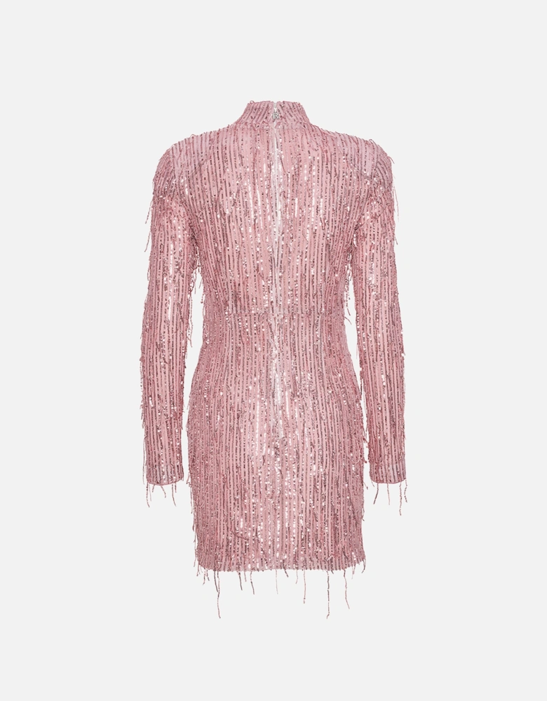 Sequin Fringe Mini Dress
