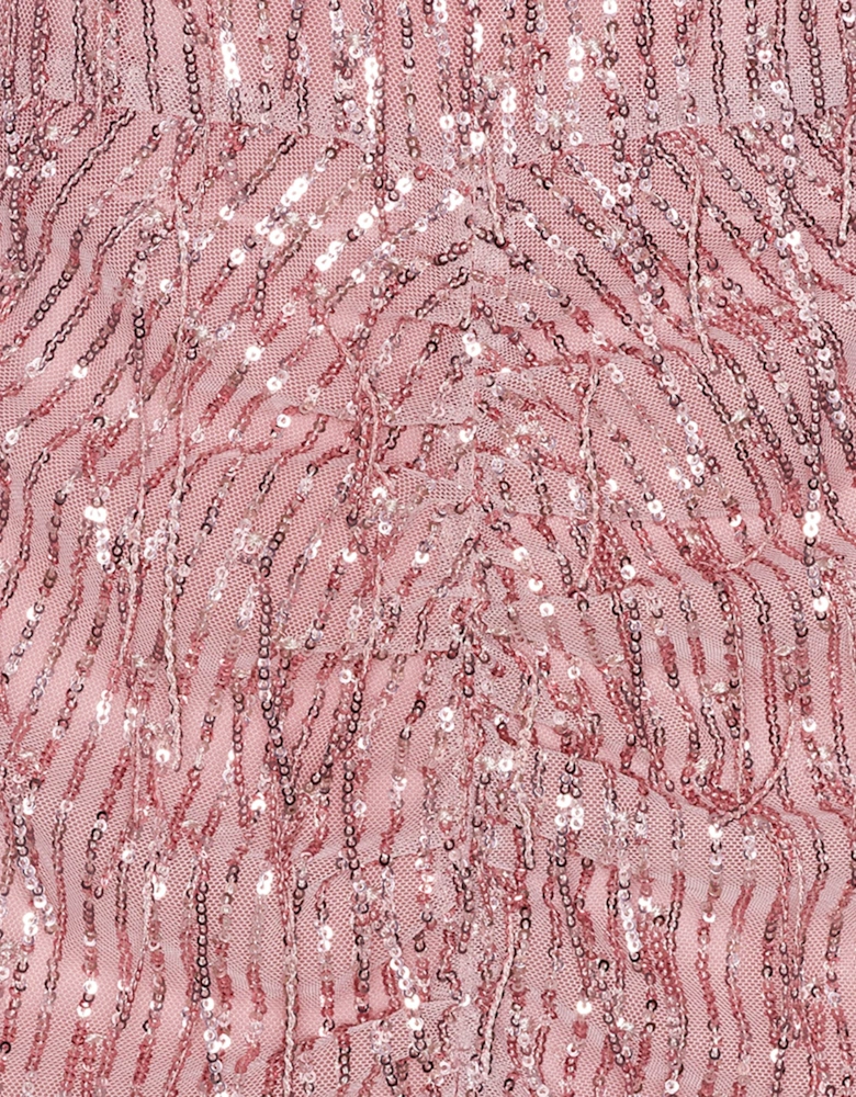 Sequin Fringe Mini Dress