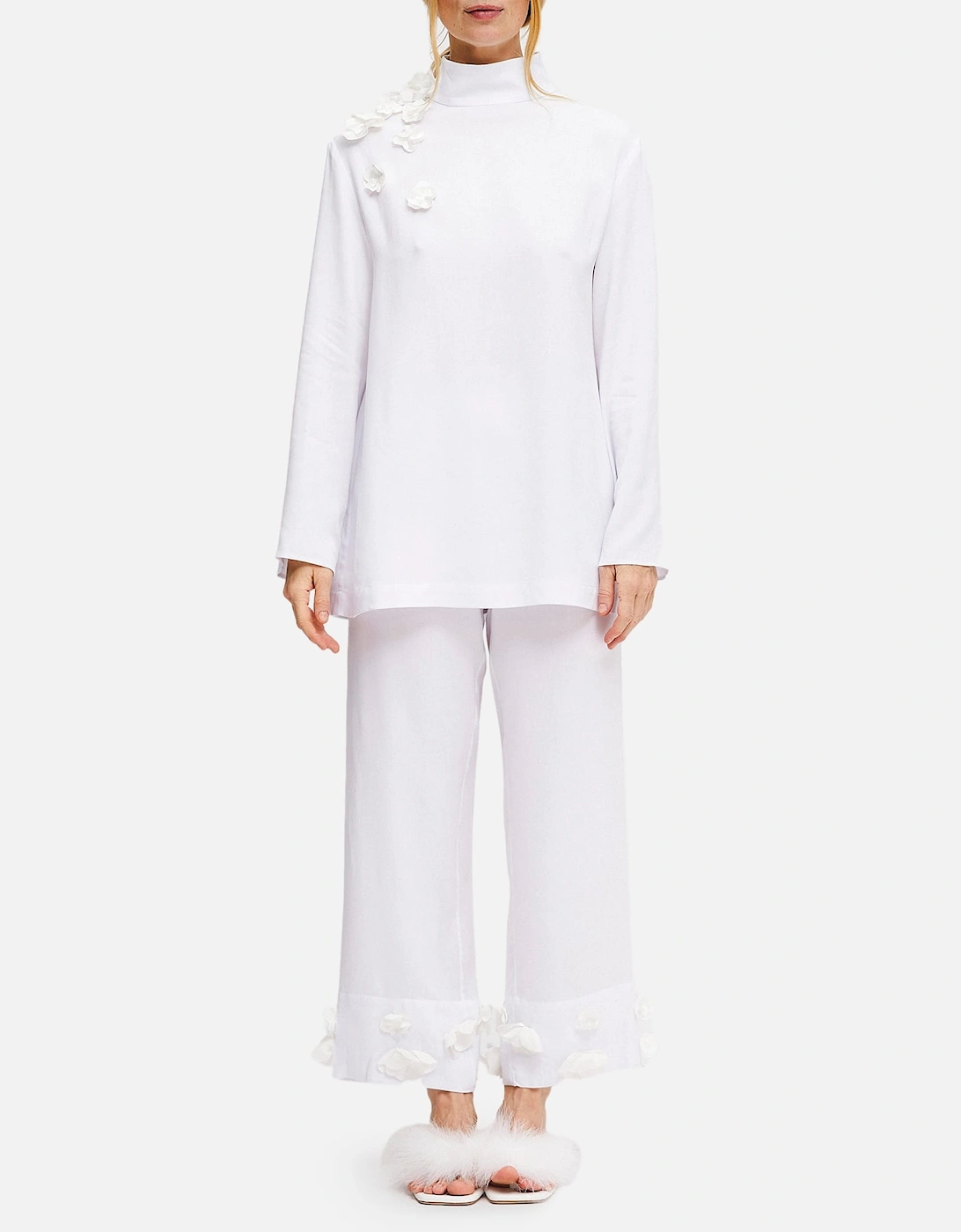 The Bloom Black Tie Pajama Set With Pants, 4 of 3