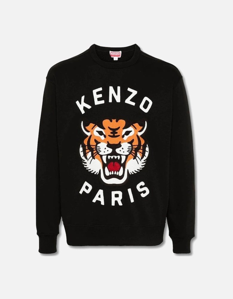 Lucky Tiger Relaxed Sweatshirt Black