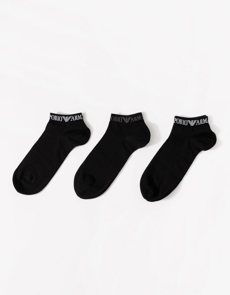 Mens 3-Pack Trainer Socks - Black MC061