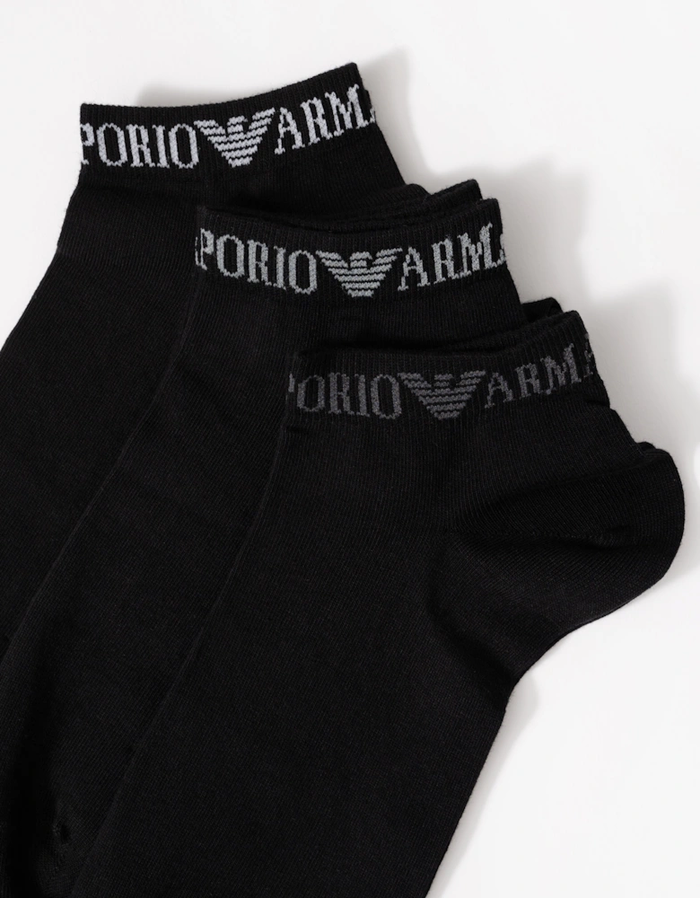 Mens 3-Pack Trainer Socks - Black MC061